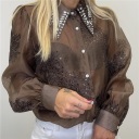 camicia semi trasparente con applicazioni bijoux